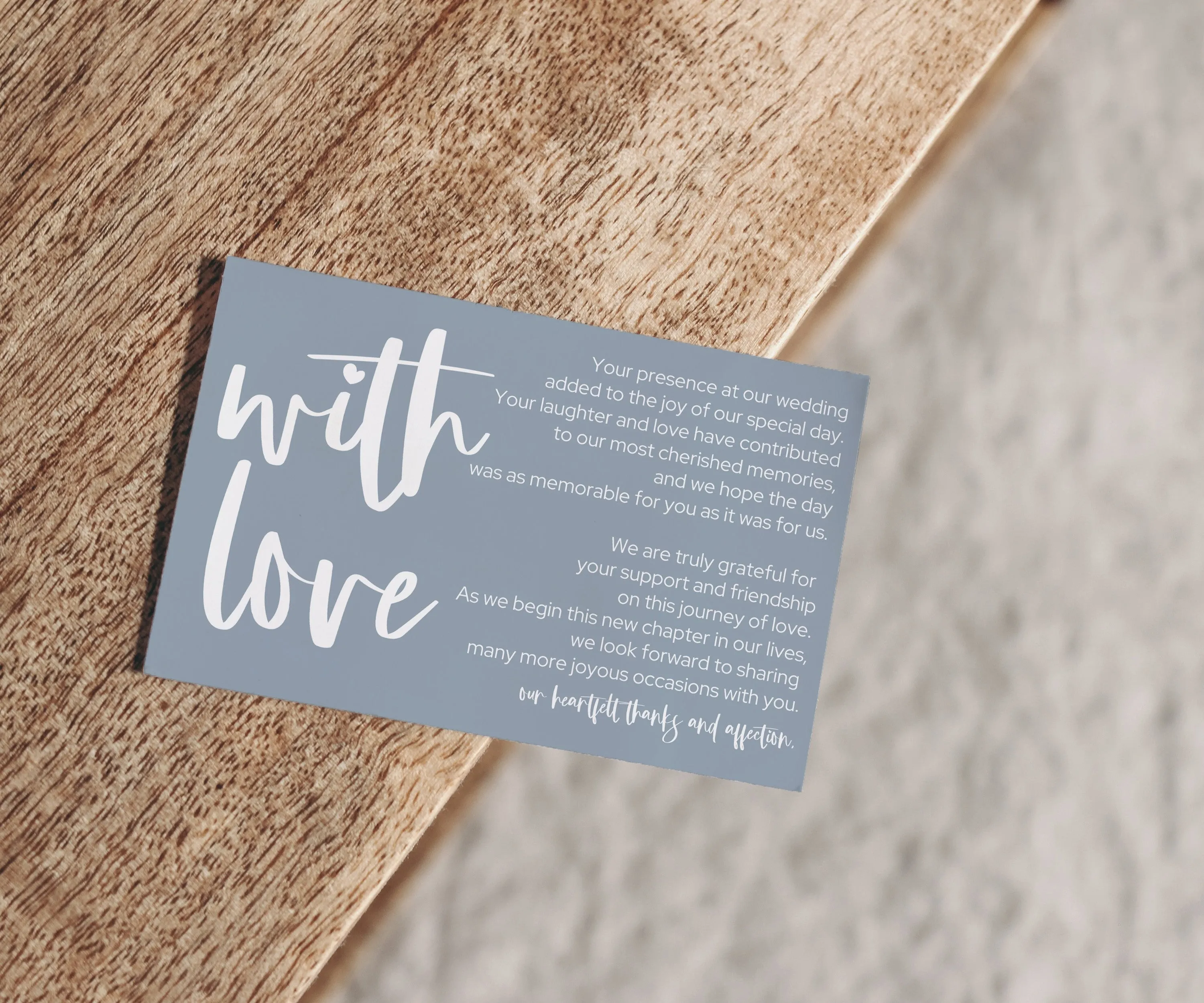 25-Pack Dusty Blue Reception Thank You Cards - 4x6 Wedding Table Favors