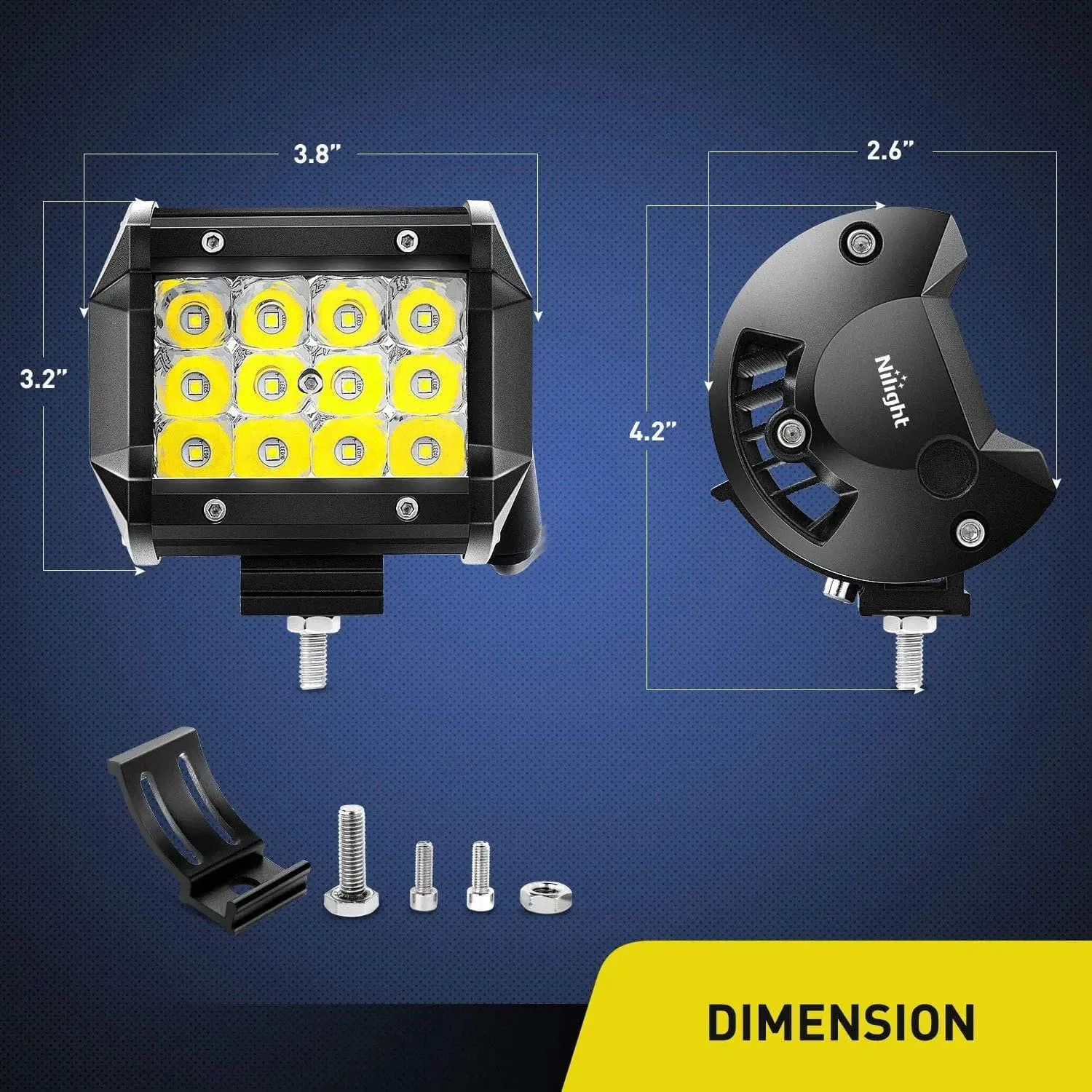4 Inch 36W 3600LM Triple Row Spot Led Pods (Pair)