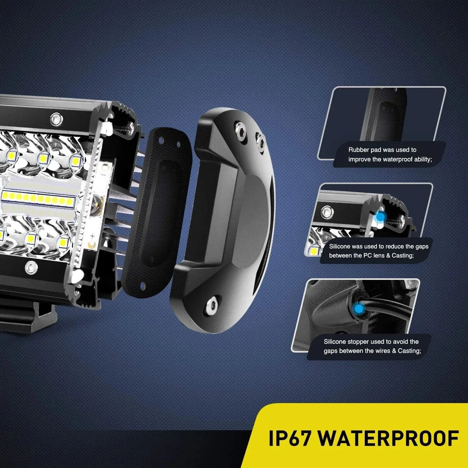 4 Inch 60W Triple Row Spot Flood LED Pods (Pair)