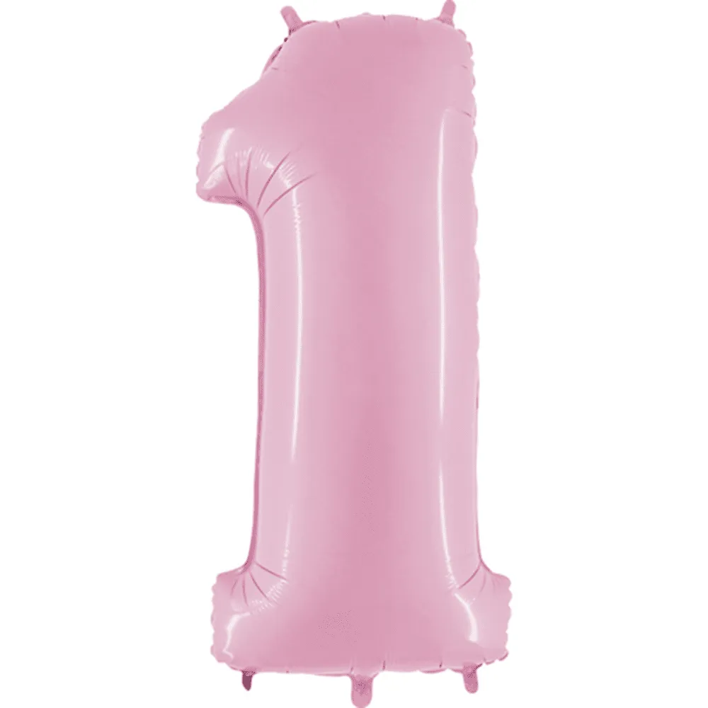 40" Number Balloons, Baby Pink - 10 Options