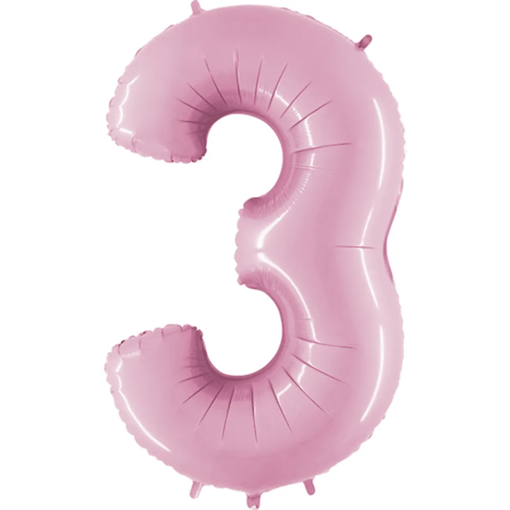 40" Number Balloons, Baby Pink - 10 Options