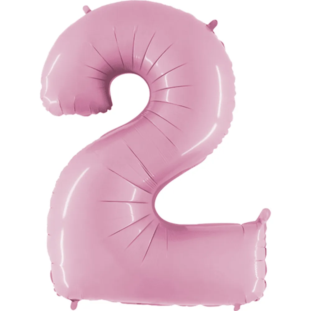 40" Number Balloons, Baby Pink - 10 Options