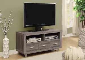 48" L Dark Taupe With 3 Drawers Tv Stand