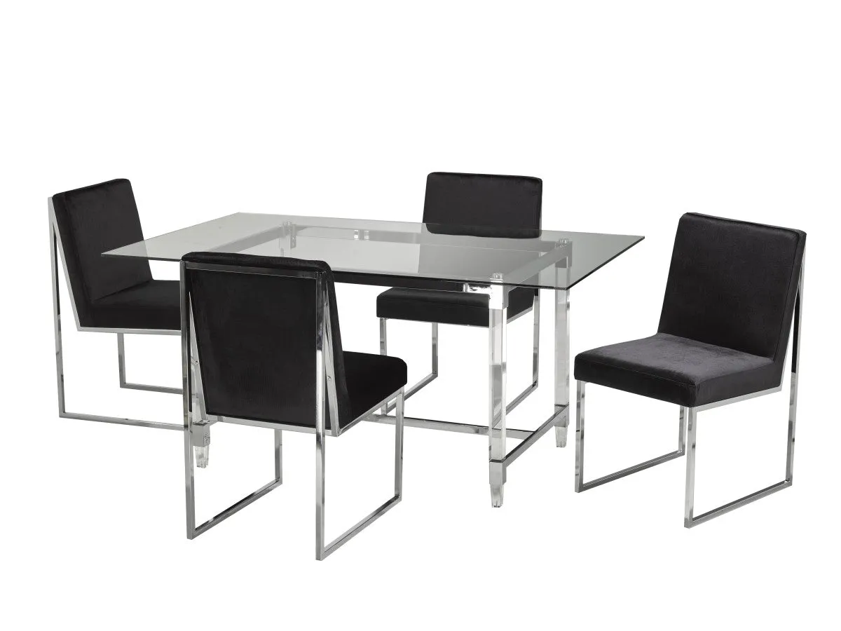5-Piece Dining Set - Black
