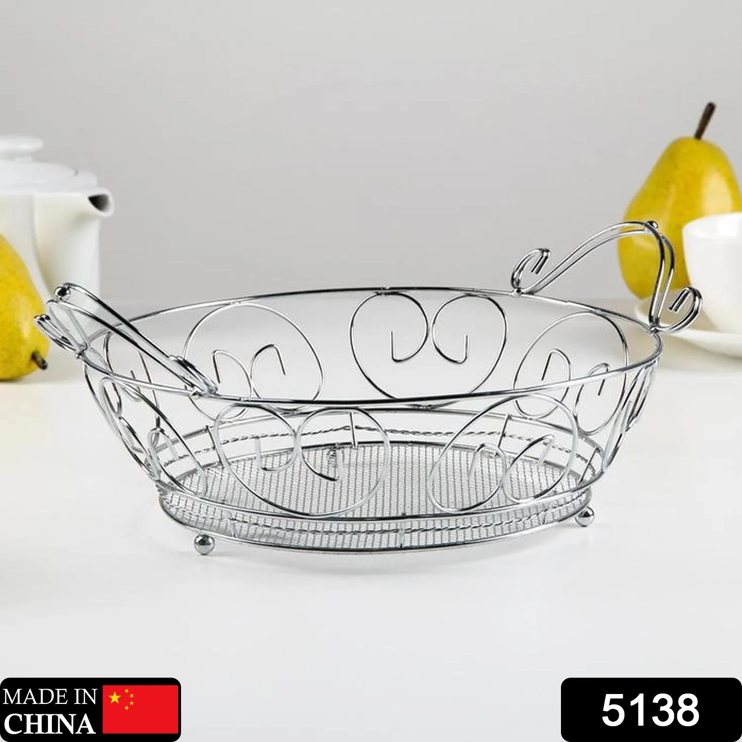 5138 Multipurpose Stainless Steel Modern Fruit and Vegetable Basket (1 Pc)