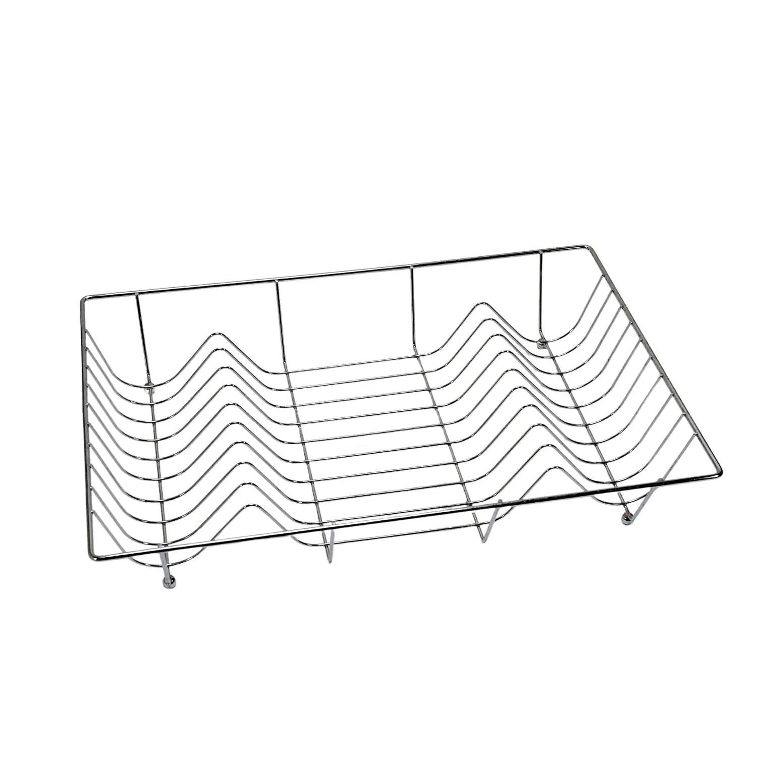 5140 High Grade Dish Drainer Basket / Plate Sink Stand / Plate Drying Rack / Dish Rack for Kitchen Stainless Steel 48cm