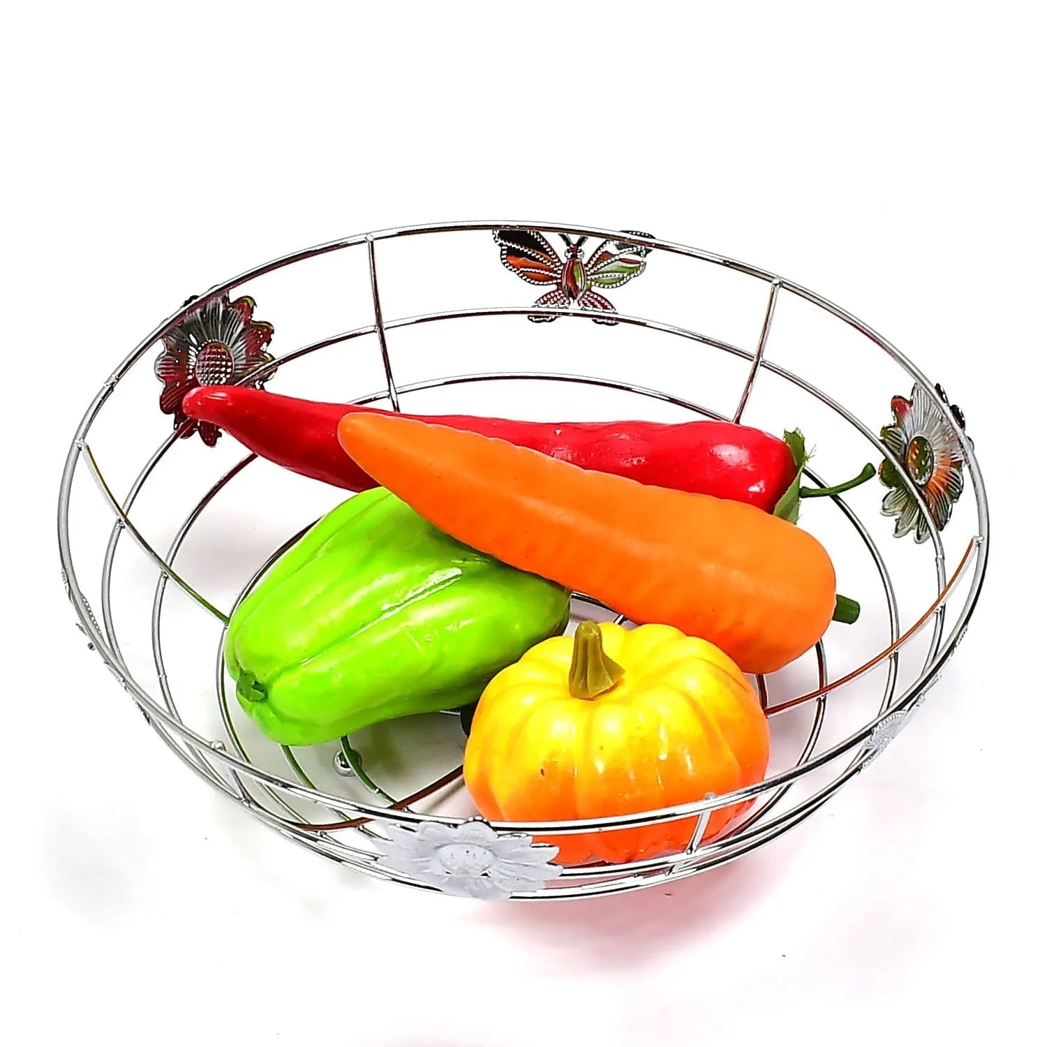 5175 Stainless Steel Multipurpose Fruit Bowl and Vegetable Basket for Kitchen, Dining Table Use