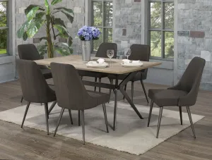 7-Piece Dining Set - Dark Grey