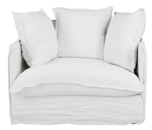 'Alisa' Linen Single Seater, White