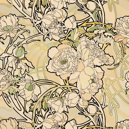 Alphonse Mucha's Peonies Duvet Covers