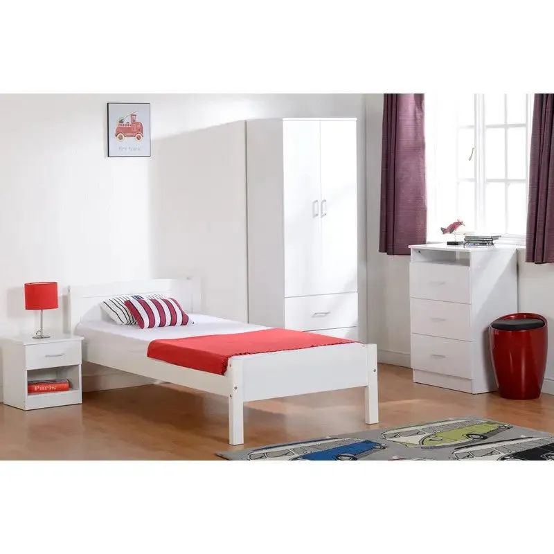 Amber Wooden Bed Frame - White & Grey Available - 3ft Single Bed