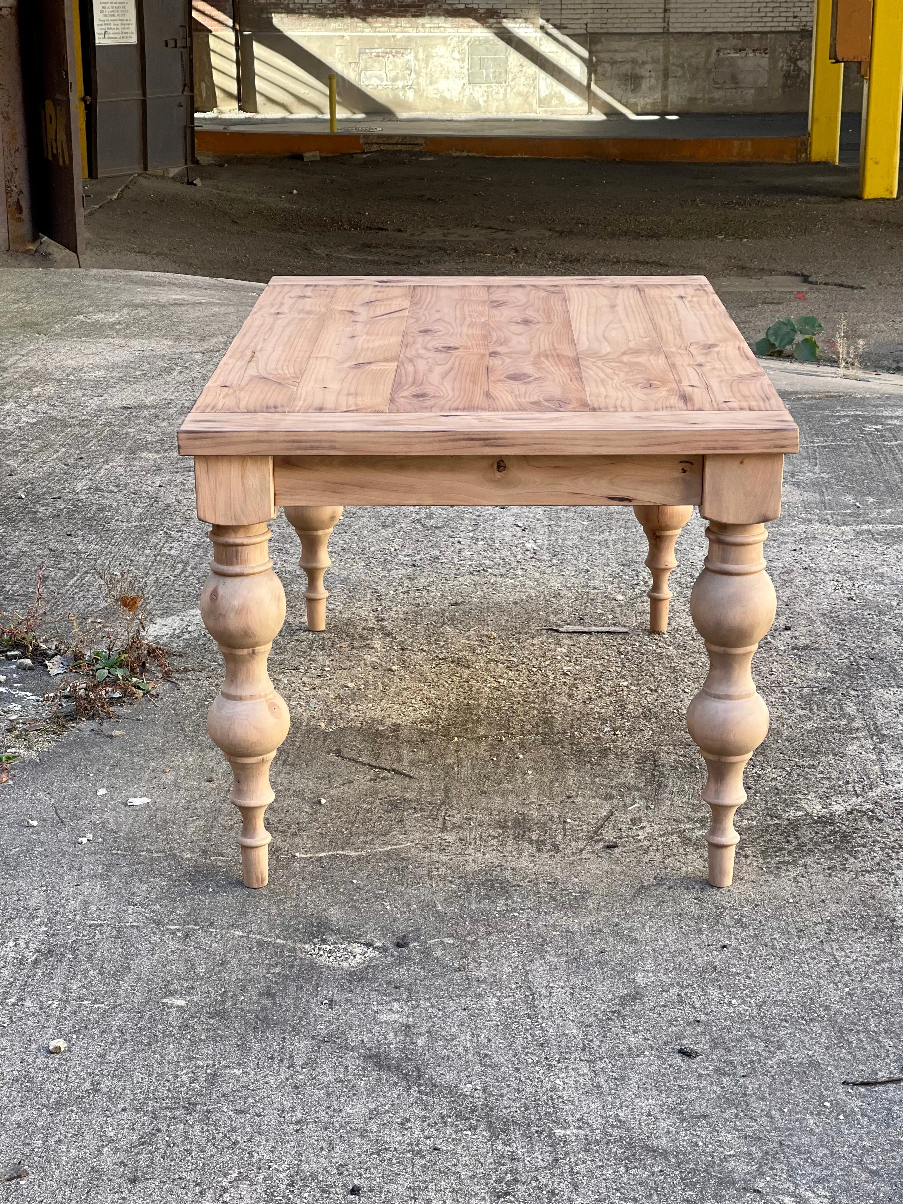 Arhaus Inspired Francis Turned Leg Dining Table - Weathered Oak