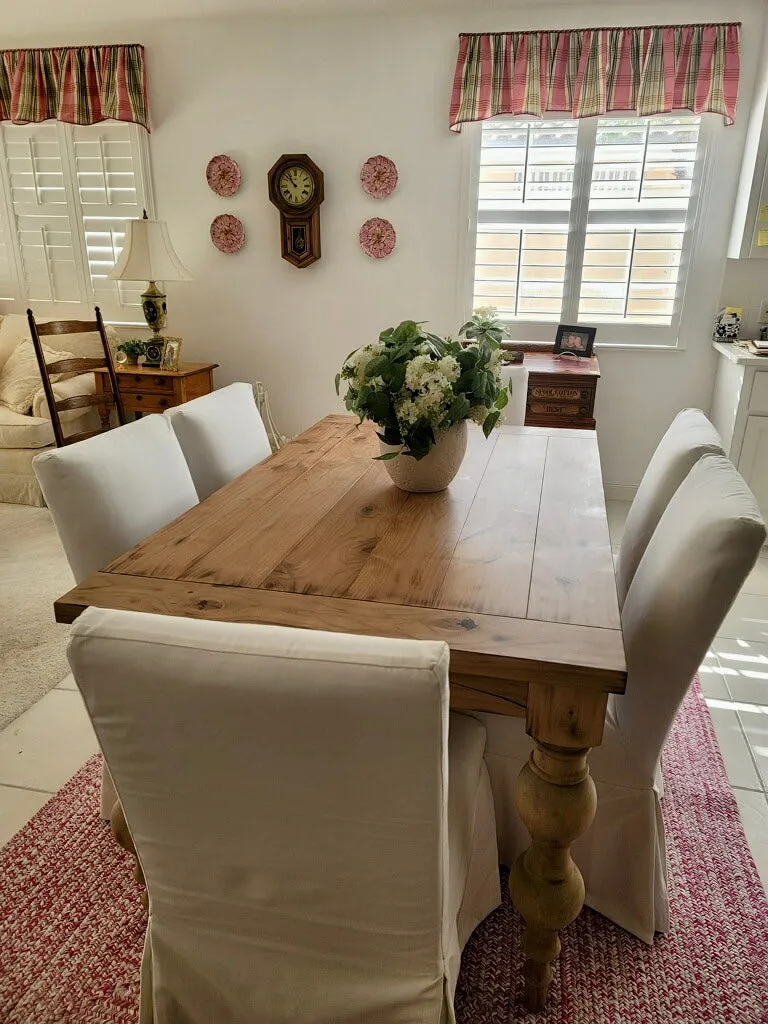 Arhaus Inspired Francis Turned Leg Dining Table - Weathered Oak
