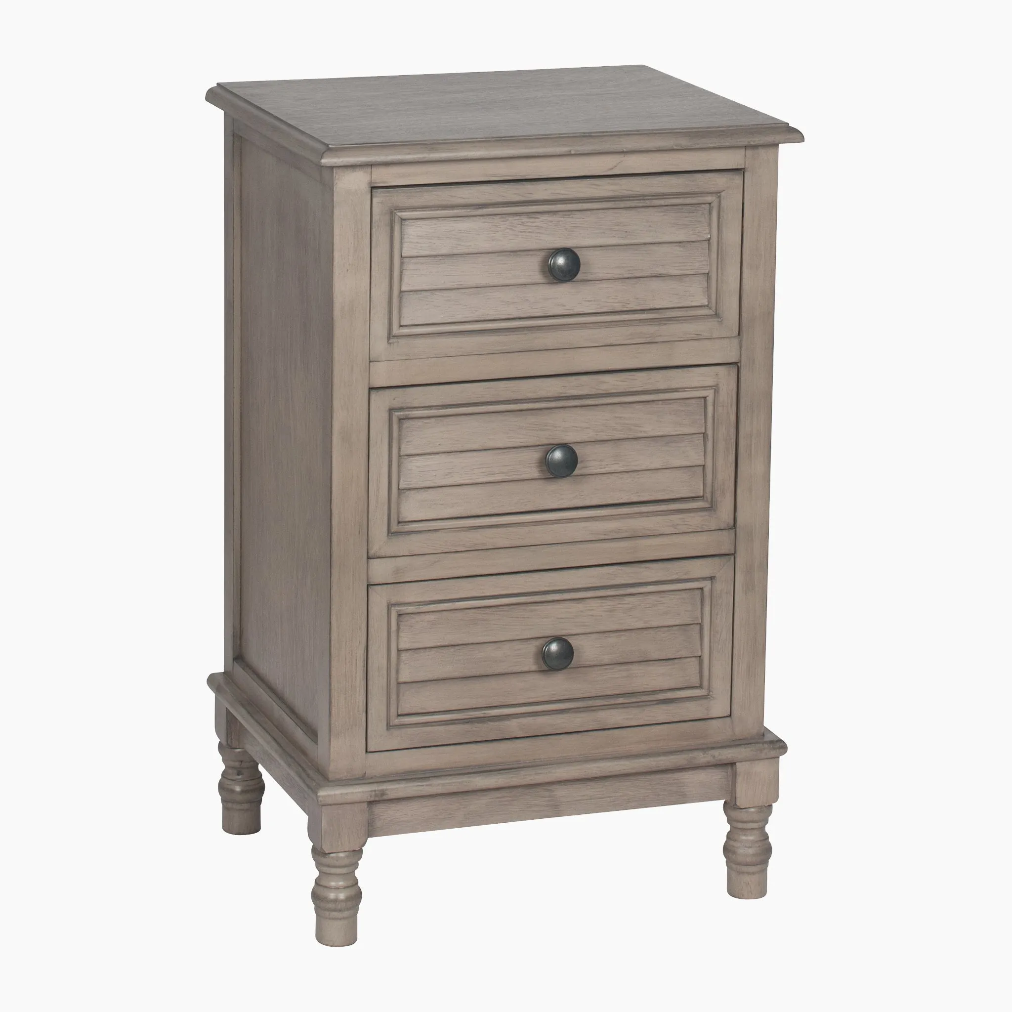 Ashwell Taupe Pine 3 Drawer Wood Unit