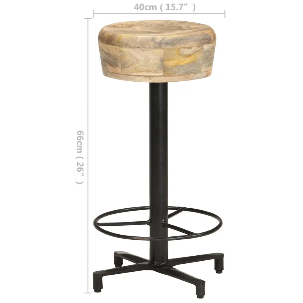 Bar Stools 2 pcs Solid Mango Wood