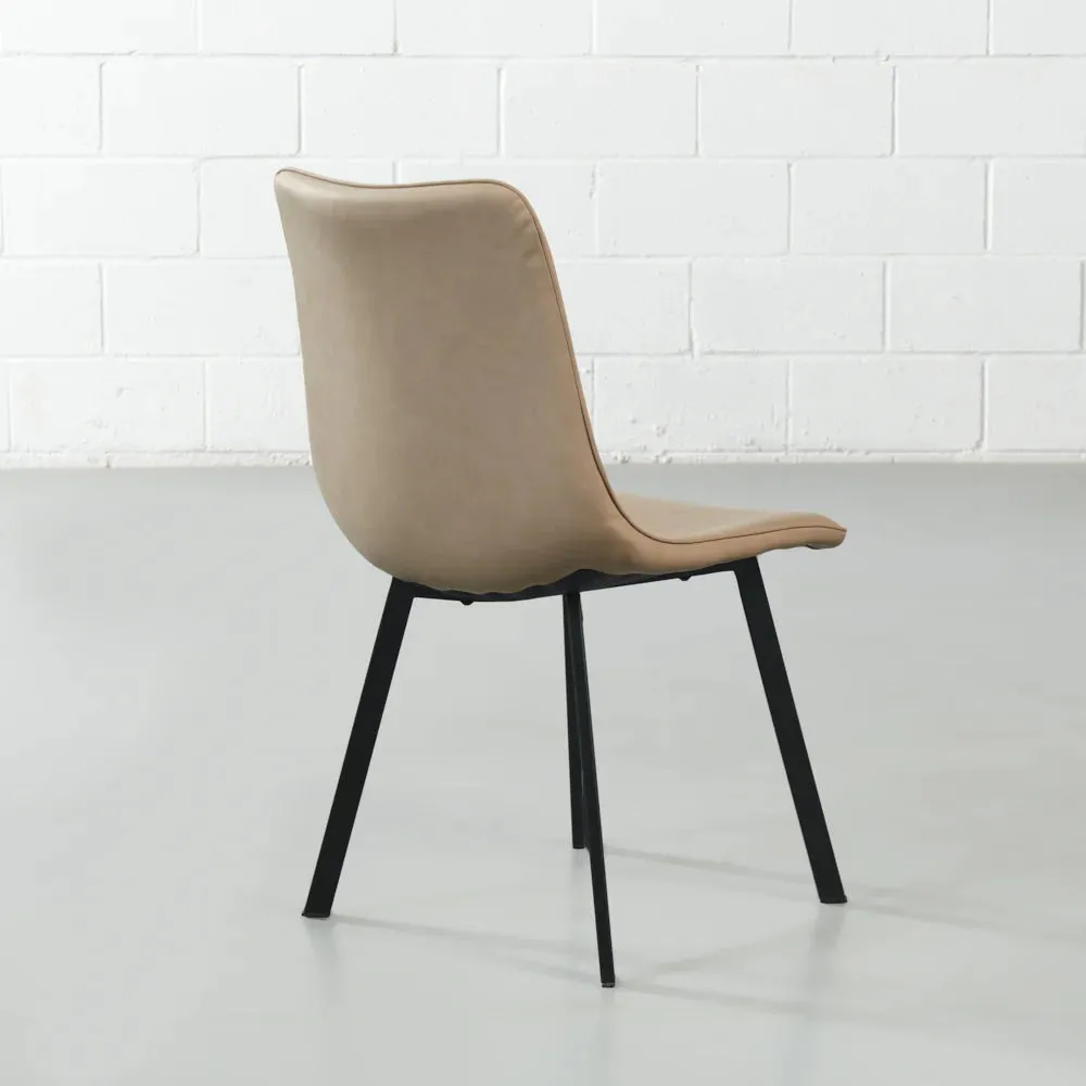 BERLIN - Brown Leather Dining Chair