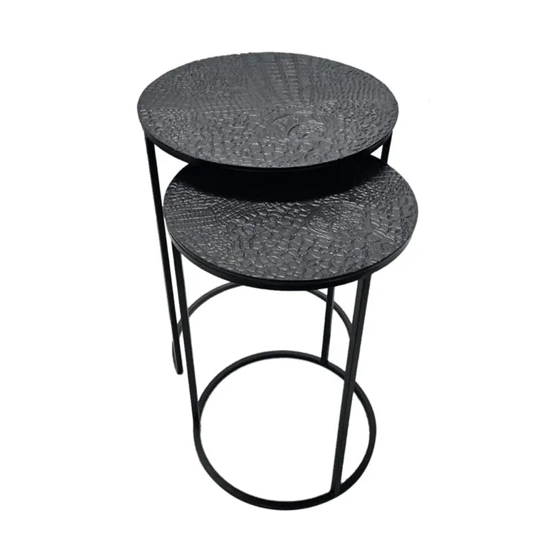Black Snake Iron & Aluminium Modern Side Table Nesting Set