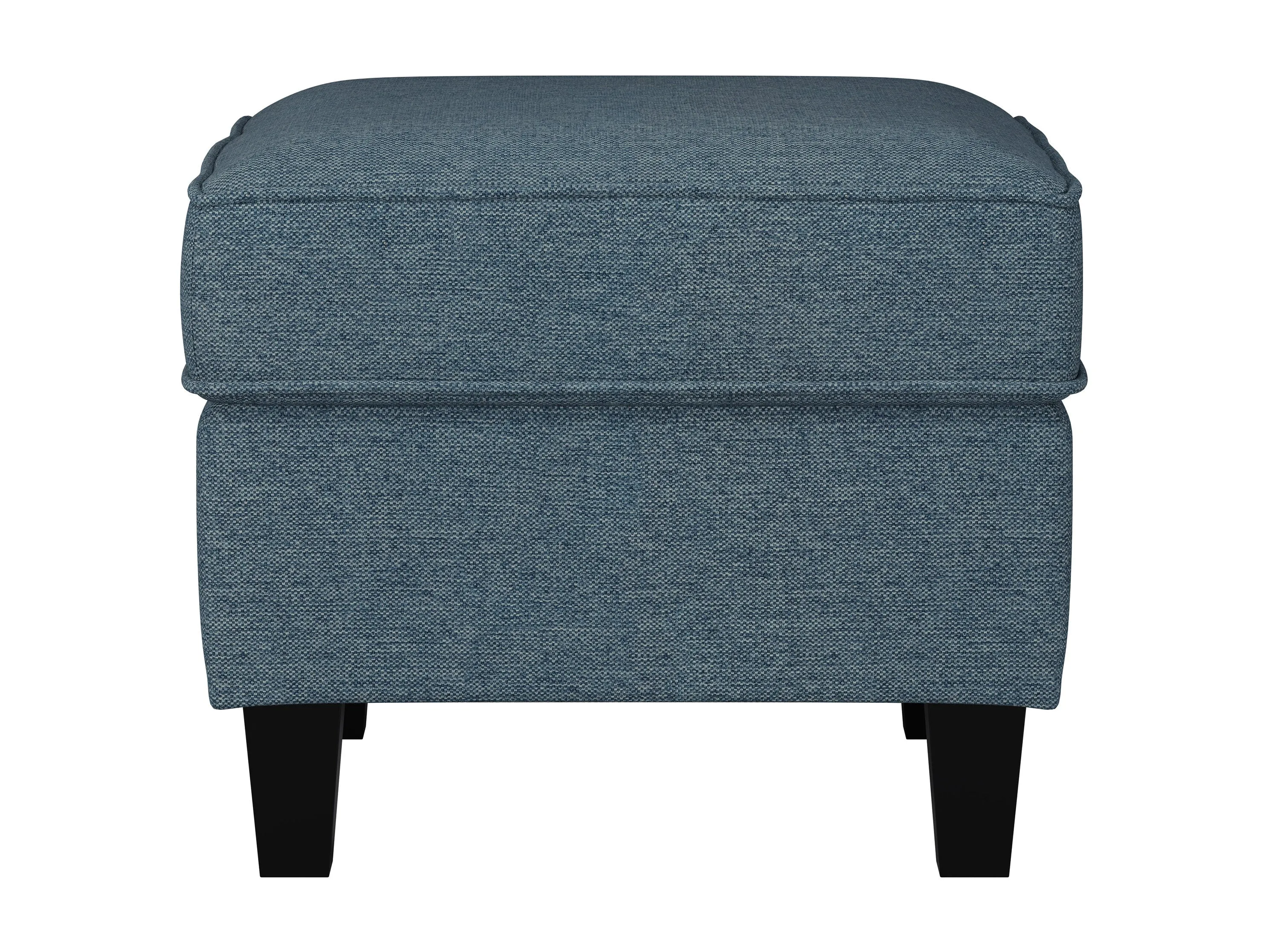 Blue Fabric Arm Chair with Ottoman
