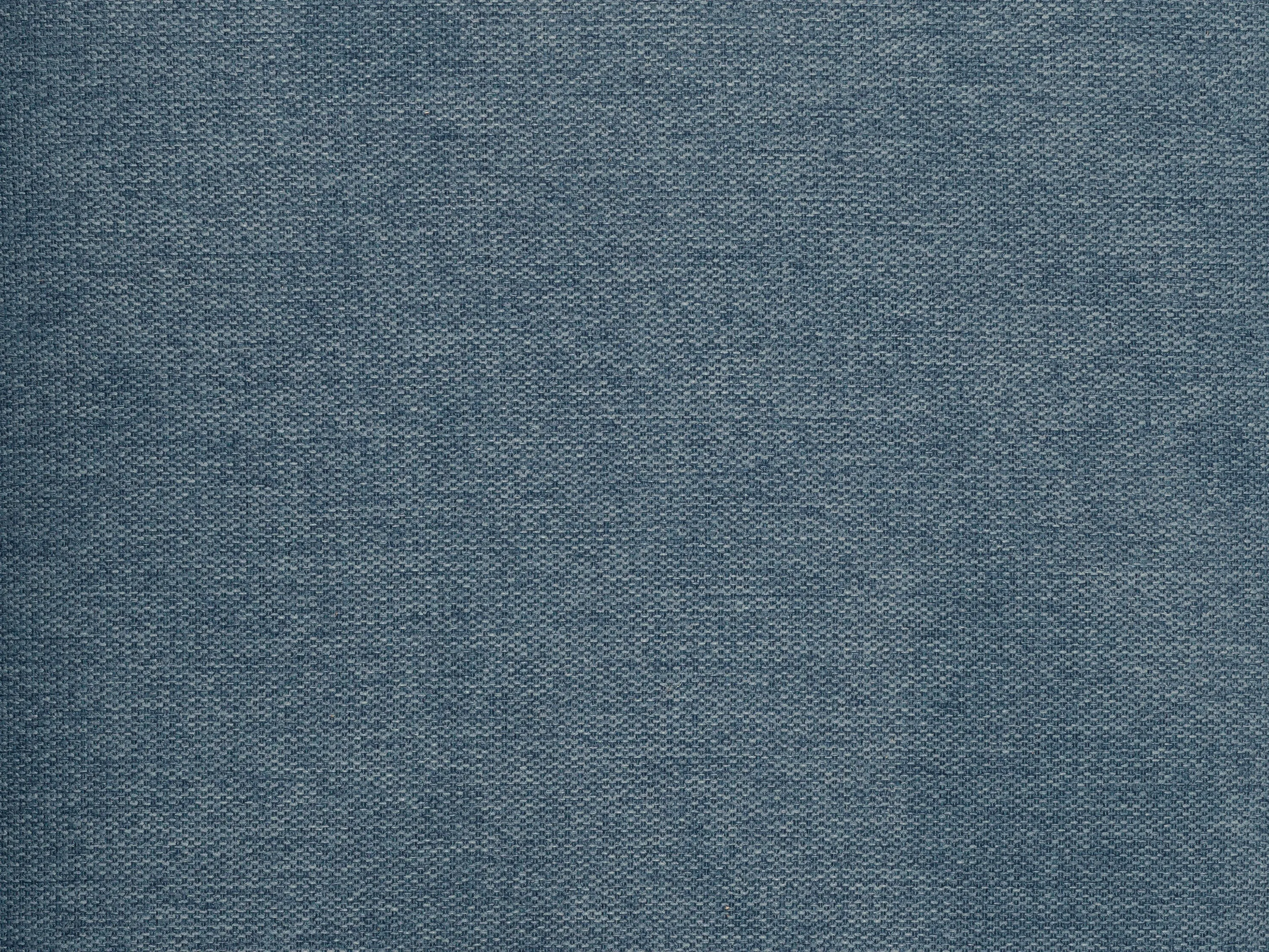 Blue Fabric Arm Chair with Ottoman