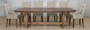 Bolton Fluted Wood & Duchess 10 Seater Dining Set