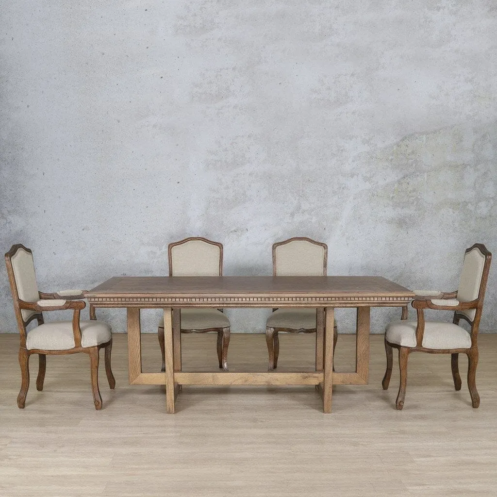 Bolton Fluted Wood Top & Duke 6 Seater Dining Set