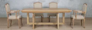 Bolton Fluted Wood Top & Duke 6 Seater Dining Set