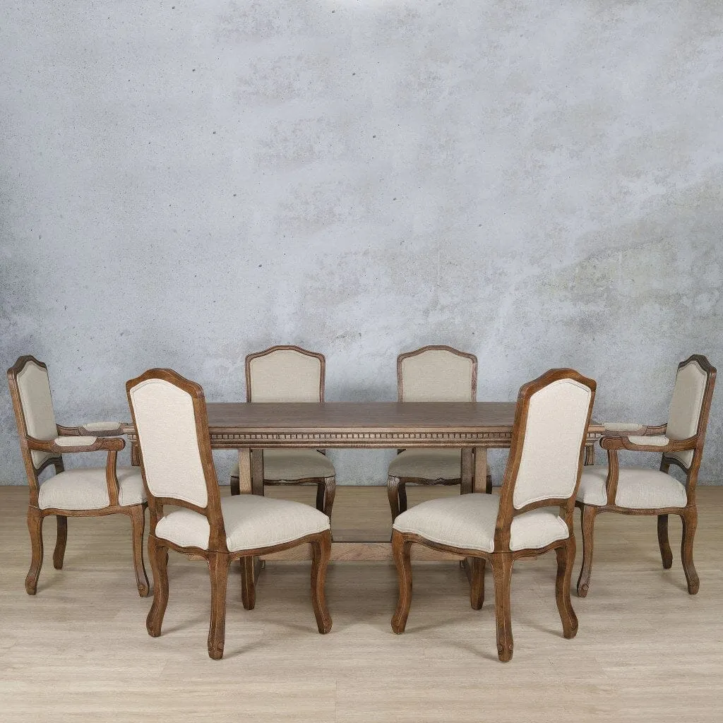 Bolton Fluted Wood Top & Duke 6 Seater Dining Set