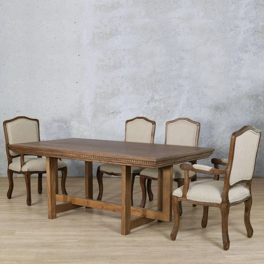 Bolton Fluted Wood Top & Duke 6 Seater Dining Set