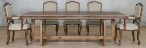 Bolton Fluted Wood Top & Duke 8 Seater Dining Set