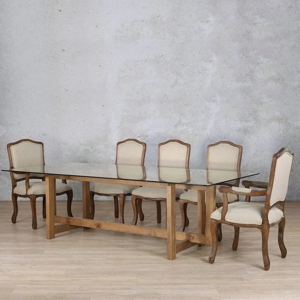 Bolton Glass Top & Duke 8 Seater Dining Set