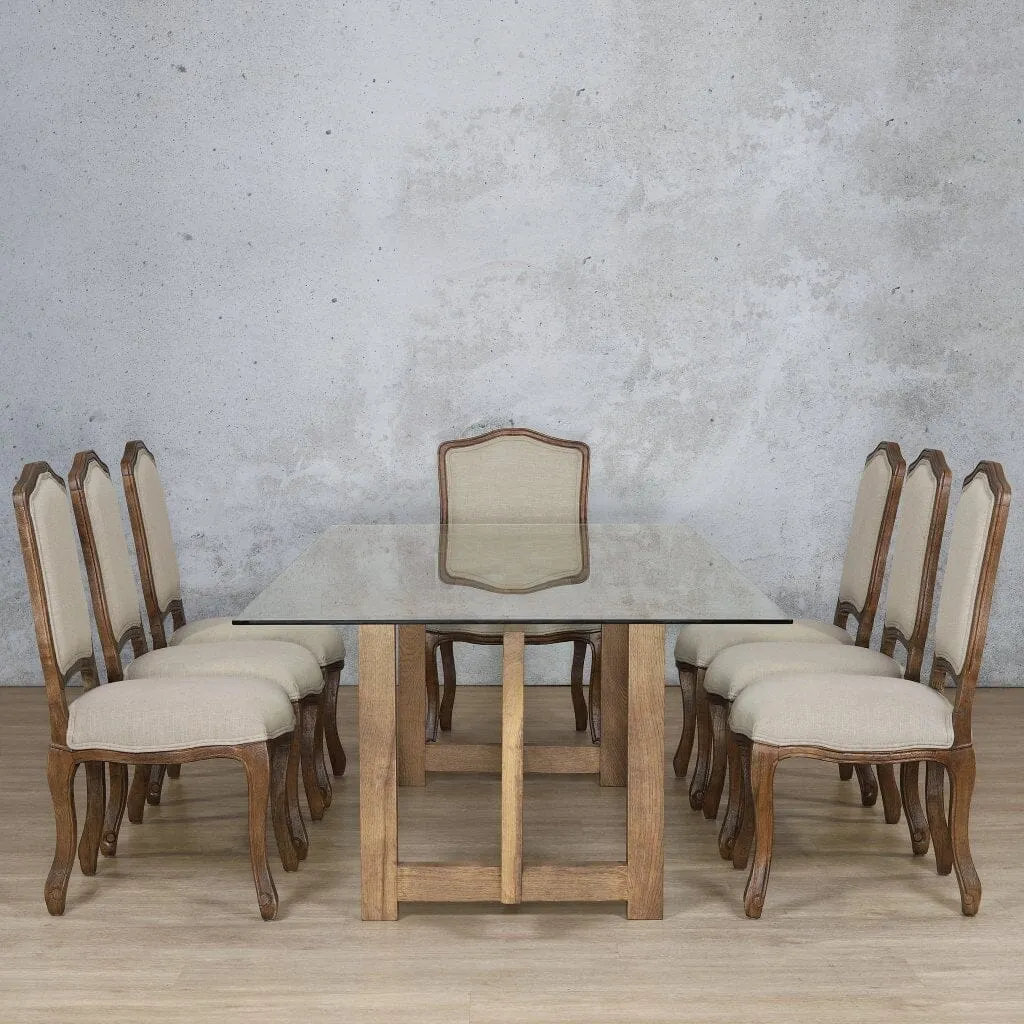 Bolton Glass Top & Duke 8 Seater Dining Set