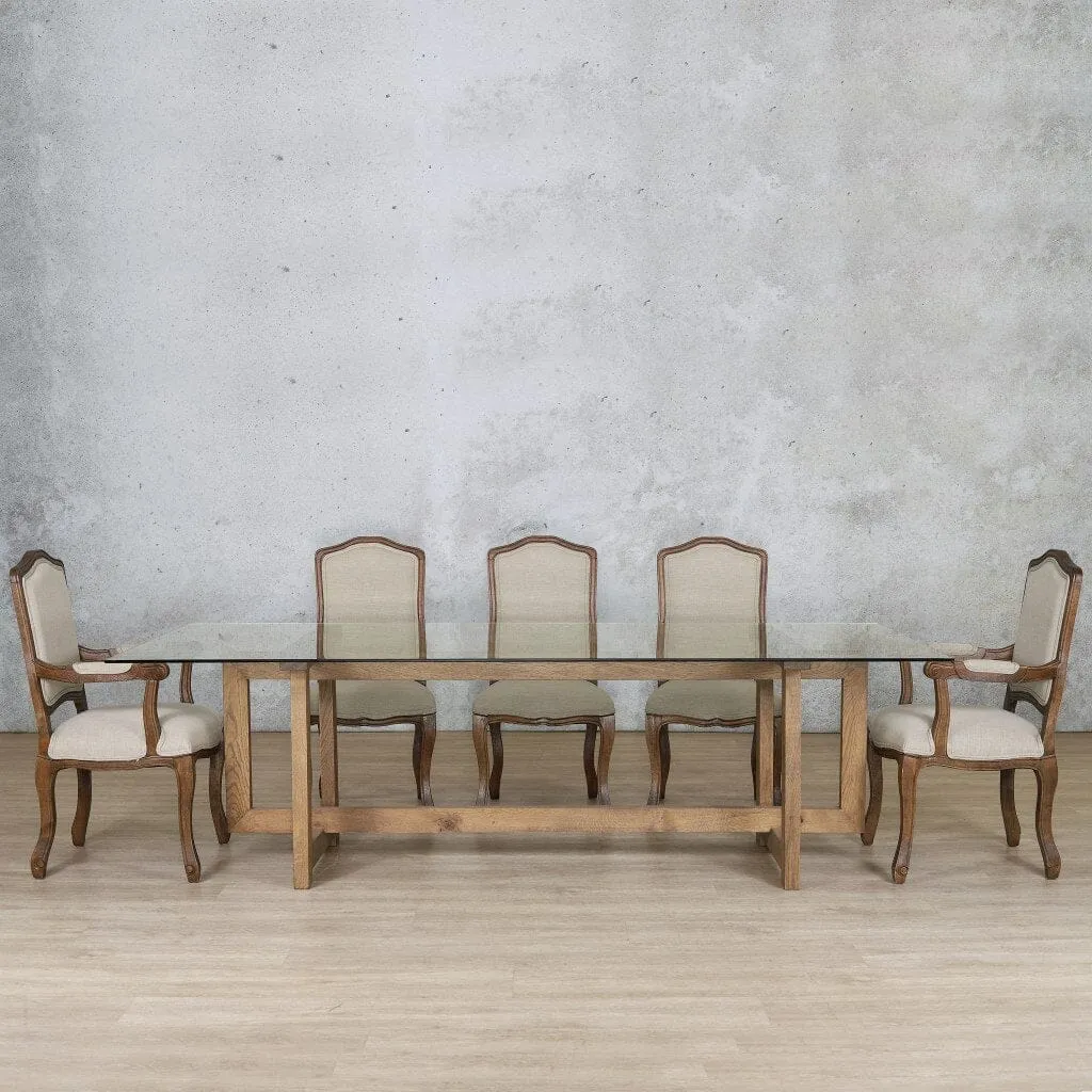 Bolton Glass Top & Duke 8 Seater Dining Set