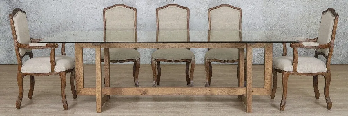 Bolton Glass Top & Duke 8 Seater Dining Set
