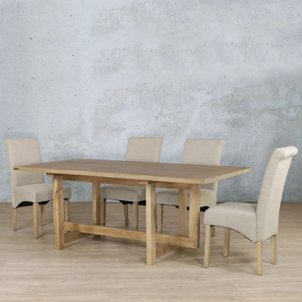 Bolton Wood Top & Windsor 6 Seater Dining Set