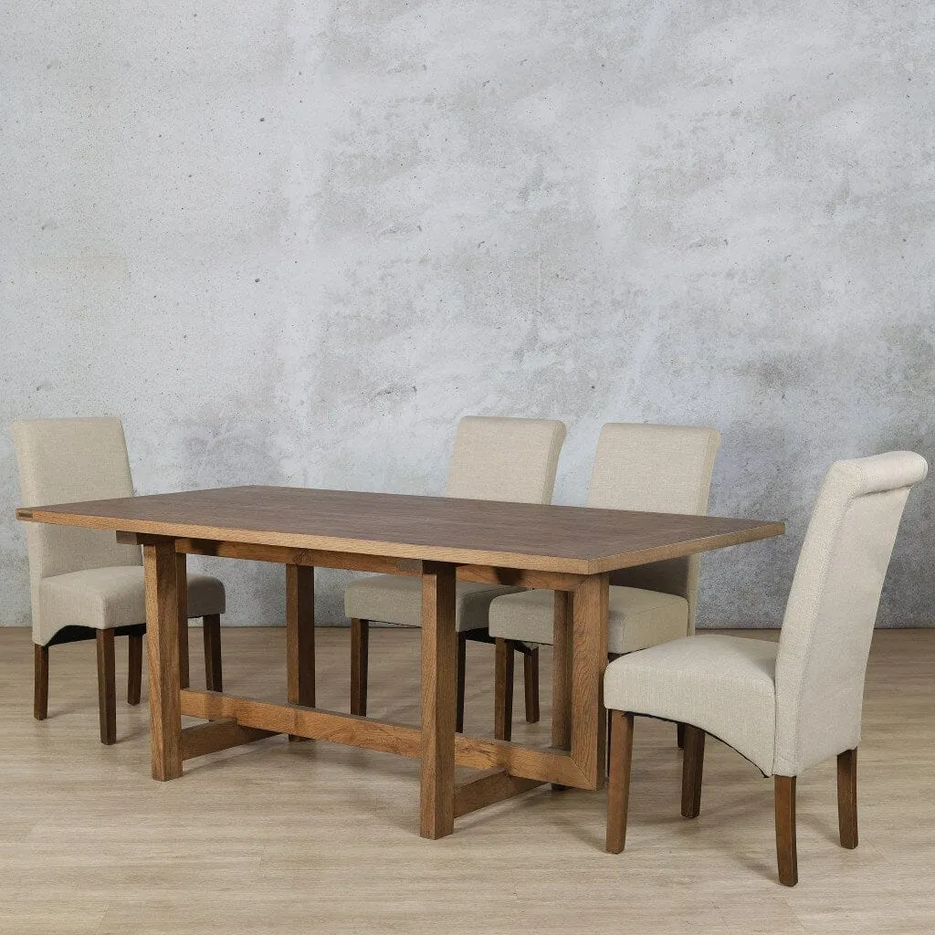 Bolton Wood Top & Windsor 6 Seater Dining Set