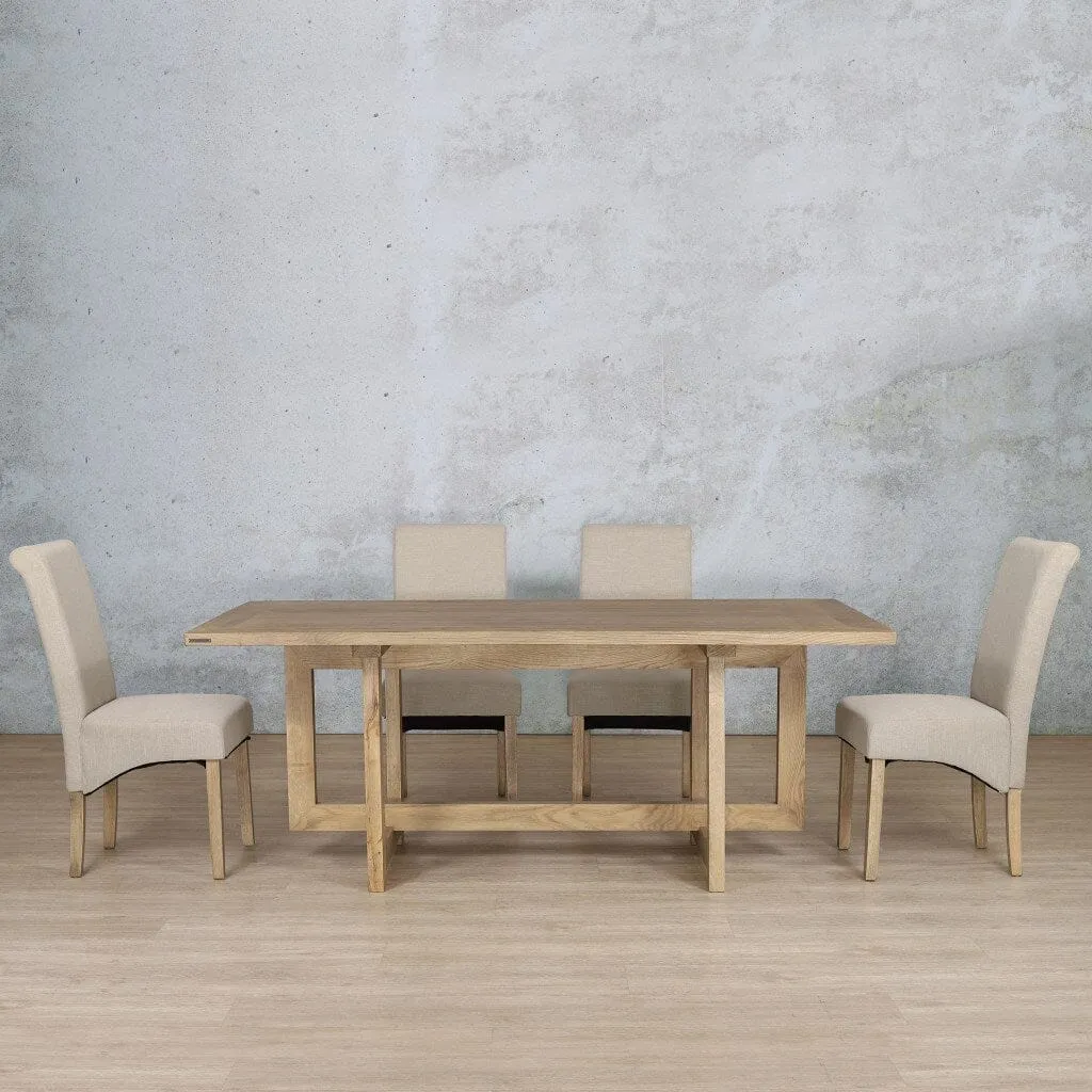 Bolton Wood Top & Windsor 6 Seater Dining Set