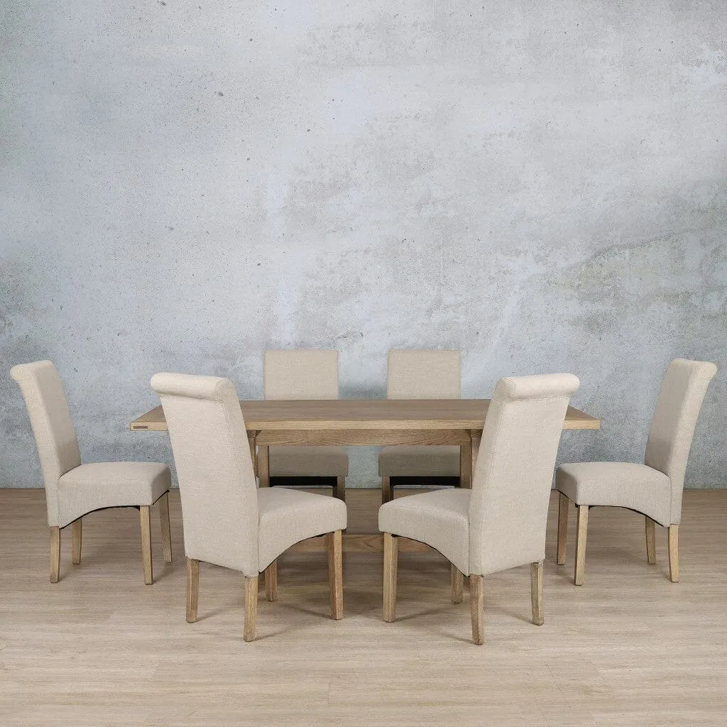 Bolton Wood Top & Windsor 6 Seater Dining Set
