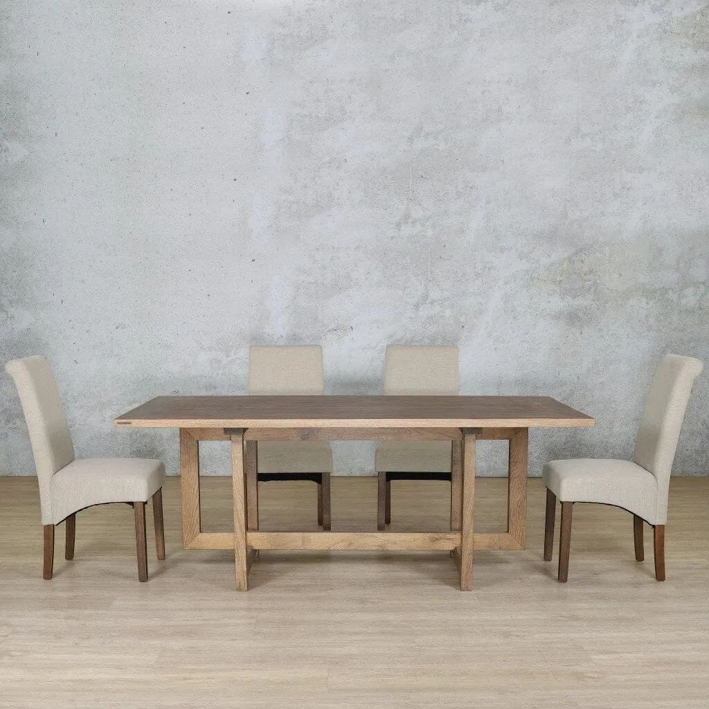Bolton Wood Top & Windsor 6 Seater Dining Set