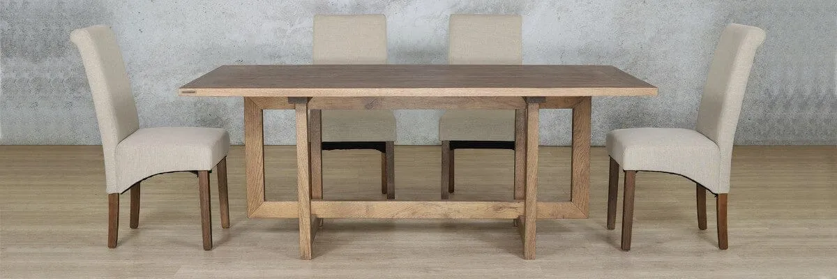 Bolton Wood Top & Windsor 6 Seater Dining Set