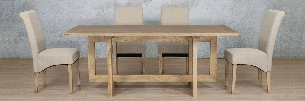 Bolton Wood Top & Windsor 6 Seater Dining Set