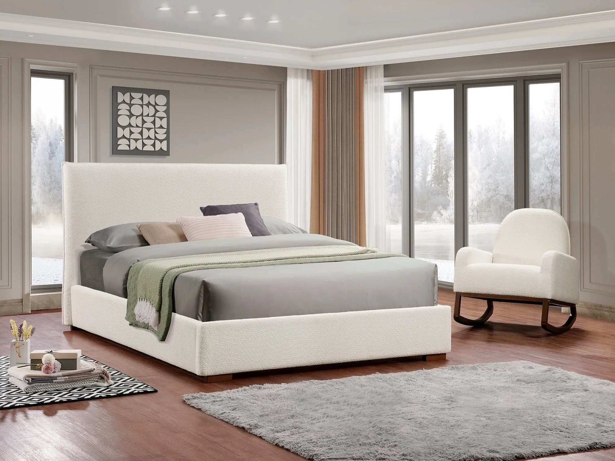 BoucleLux Modern Rocking Chair