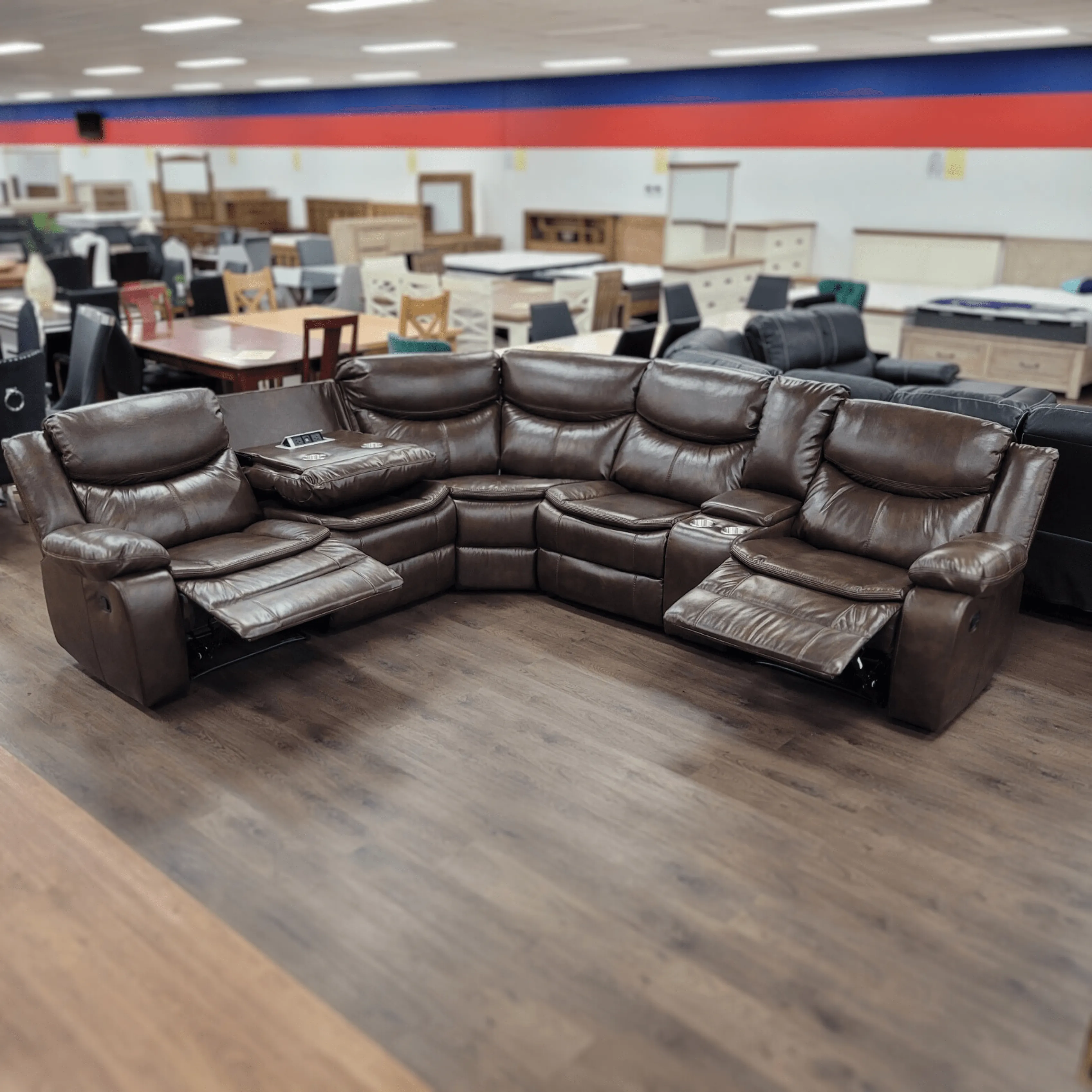 Bradley Air Leather Corner Recliner Sofa
