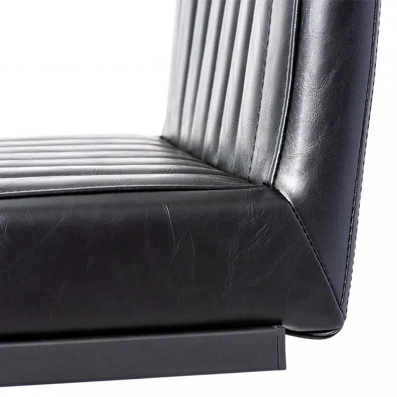 CAL - Black Leather Bar Stool(65cm)