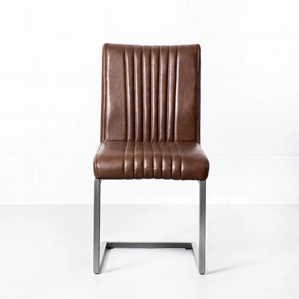 CAL - Vintage Brown Leather Industrial Chair