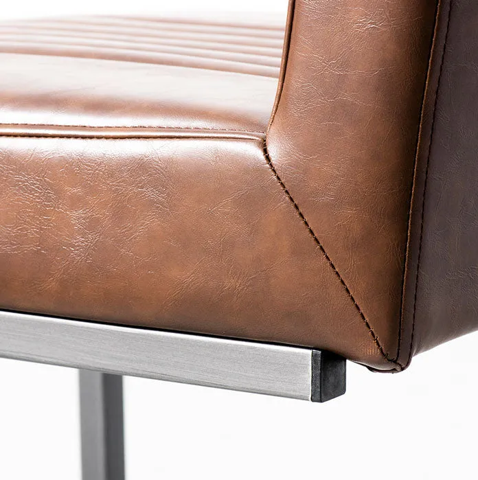 CAL - Vintage Brown Leather Industrial Chair