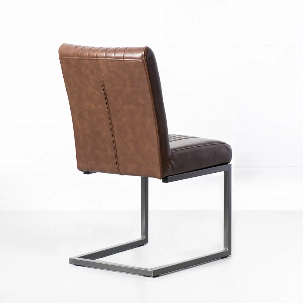 CAL - Vintage Brown Leather Industrial Chair