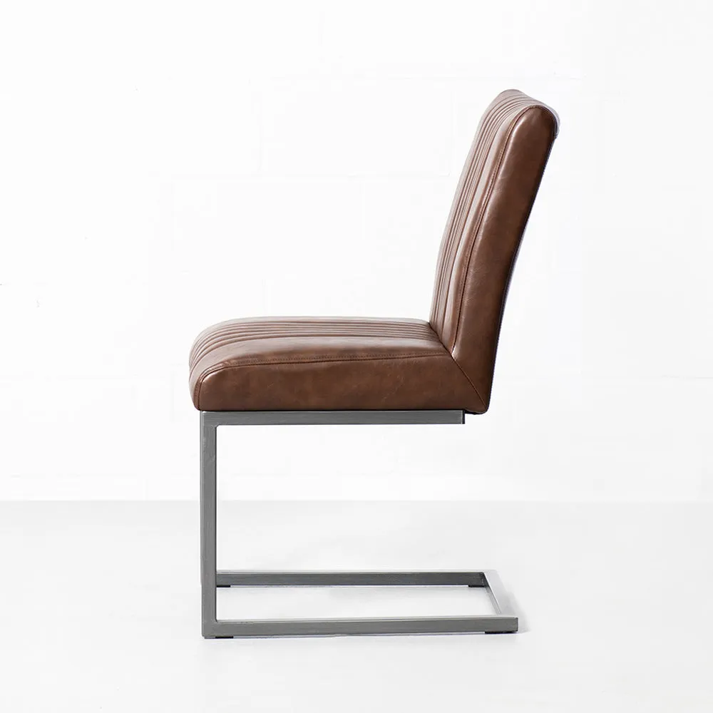CAL - Vintage Brown Leather Industrial Chair
