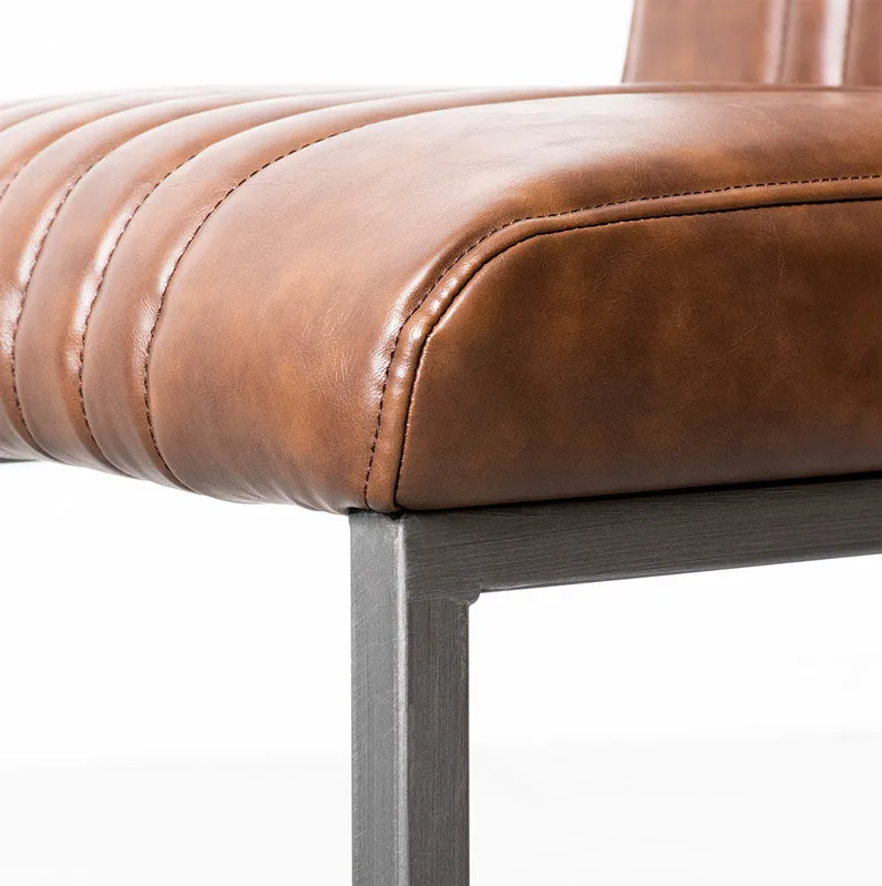 CAL - Vintage Brown Leather Industrial Chair
