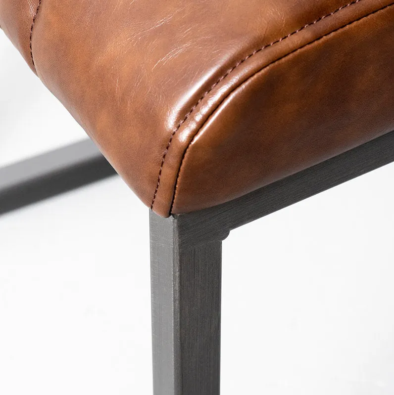 CAL - Vintage Brown Leather Industrial Chair