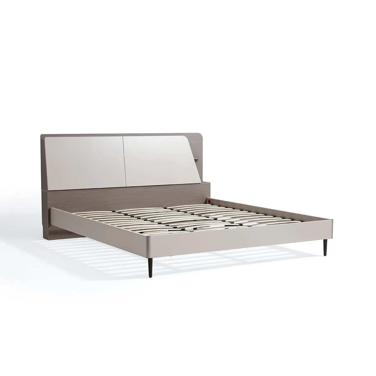 Cappuccino Taupe Bed with Mattress Set